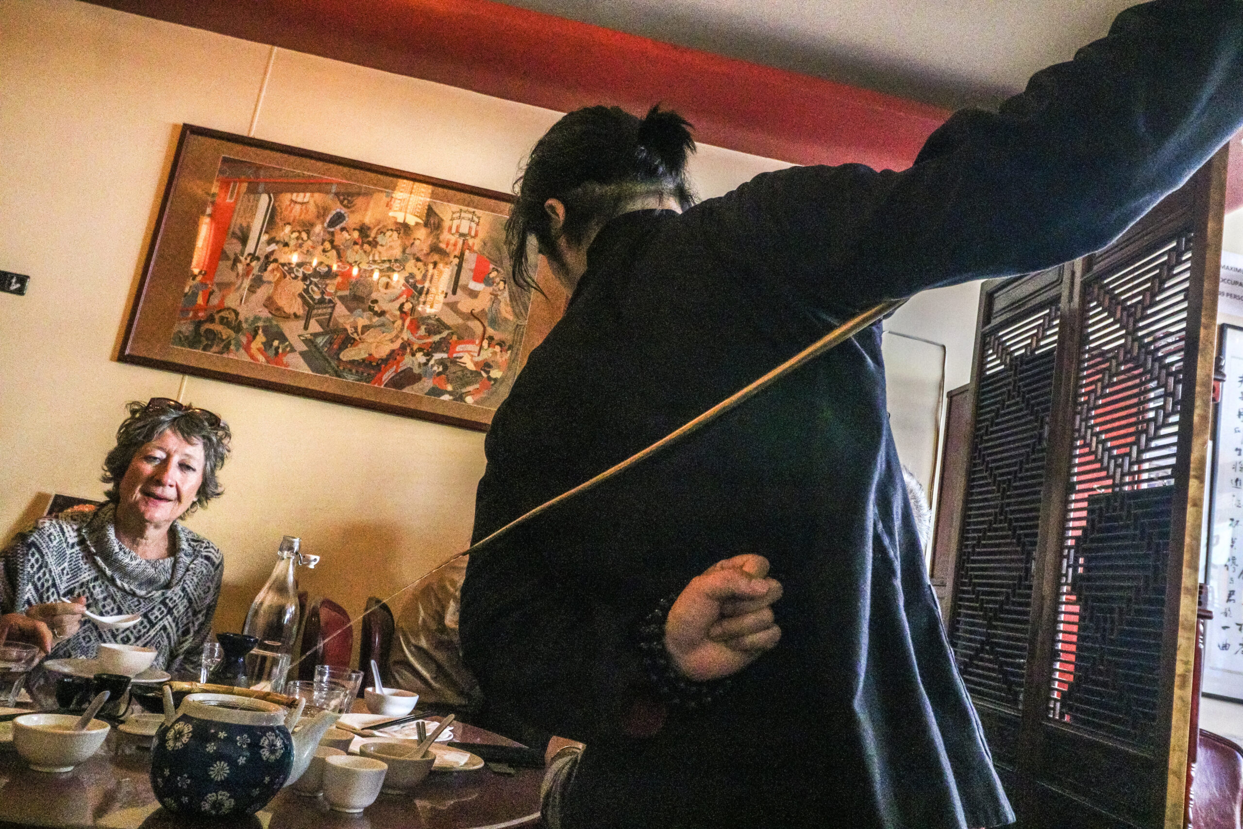 Tea ritual in Chinese restaurant